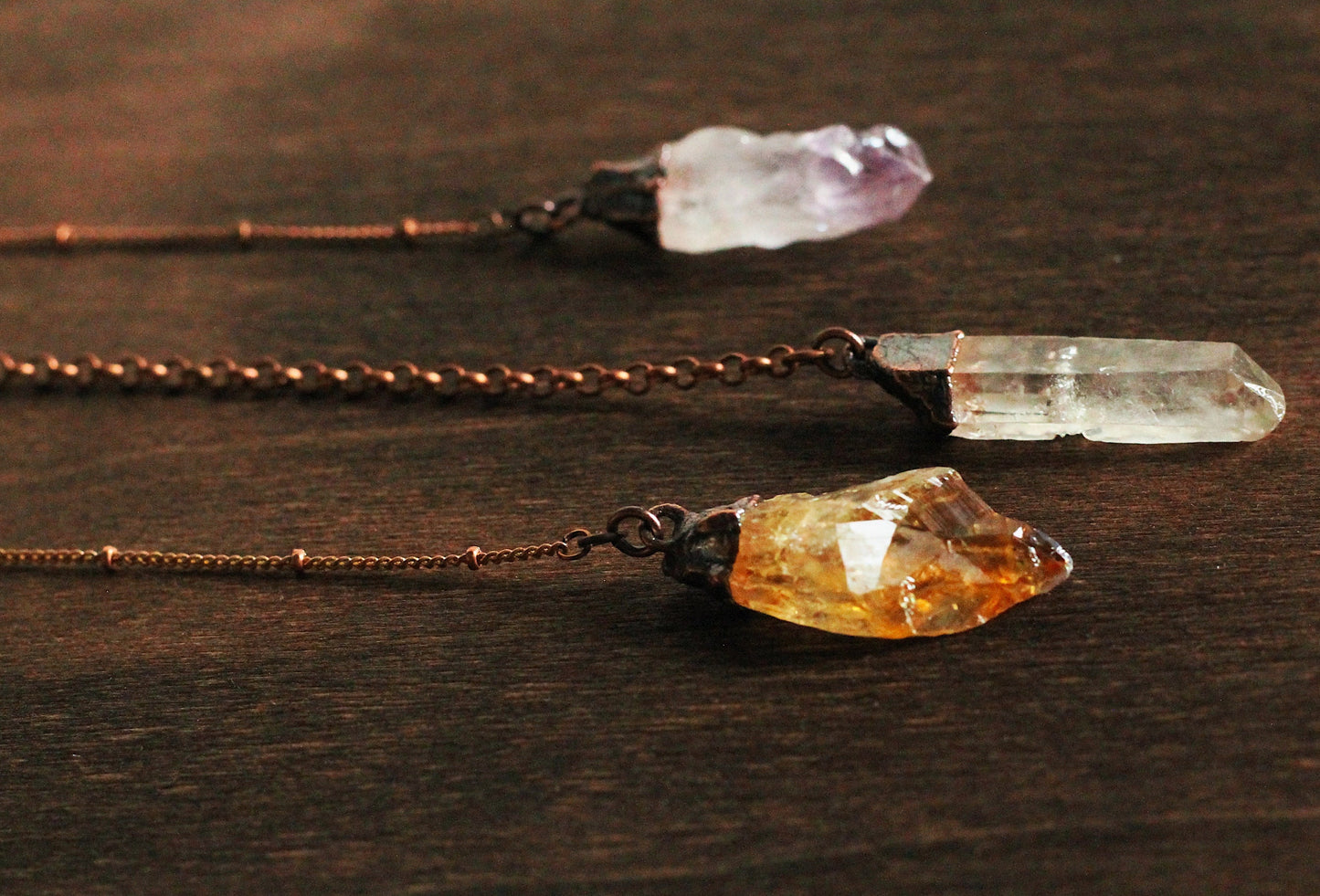 Crystal Pendulum - Quartz Crystal Pendulum - Amethyst Pendulum- Citrine Pendulum- Crystal Quartz Pendulum - Crystal Point Pendulum