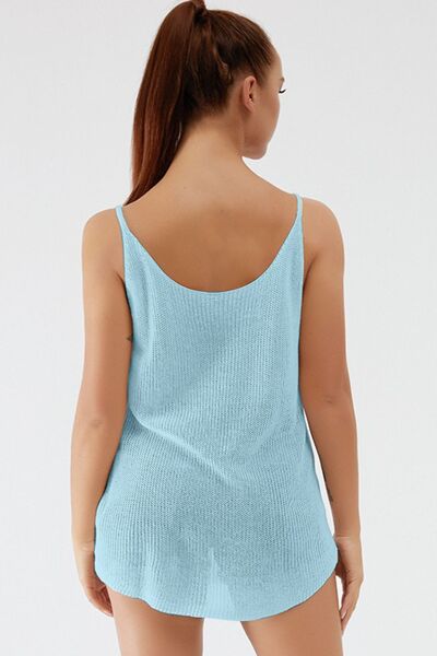 Scoop Neck Spaghetti Strap Knit Cami