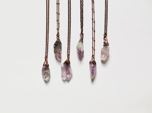 Amethyst Necklace - Brazilian Amethyst Necklaces - Small Amethyst Crystal Necklace