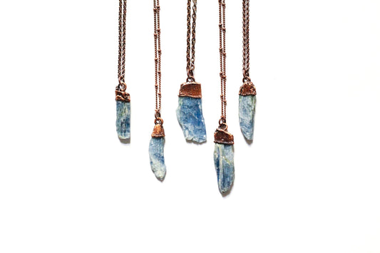 Kyanite Necklace - Electroformed Kyanite Necklace - Raw Kyanite Necklace